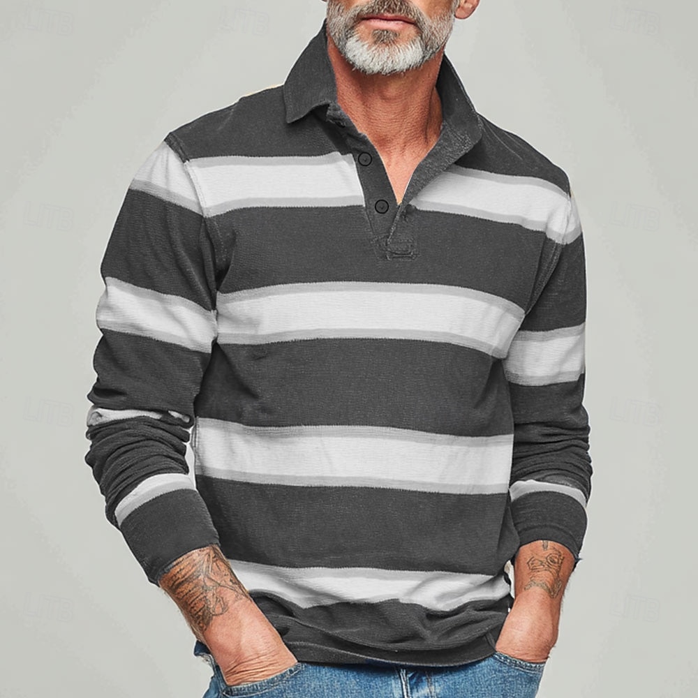 Homens Tiras Horizontais Pólo Rúgbi Manga Longa Camisas polo Camisas de colarinho Roupa de Esporte Casual Escola Ao ar livre Roupa Esportiva Impressão 3D Primavera Outono Inverno Azul Roxo Verde de 2026 por $25.99 –P4