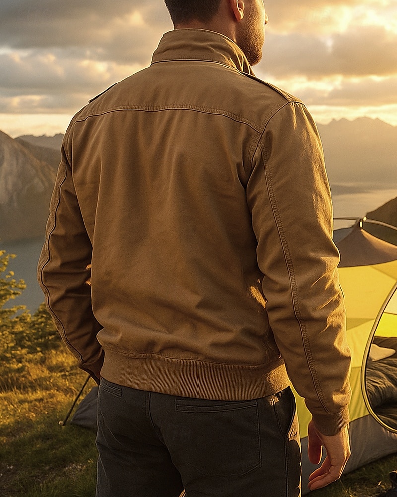 Men's Fleece Cargo Jacket Cotton Winter Outdoor Thermal Warm Top Black Green Khaki 2025 - $48.99 –P2