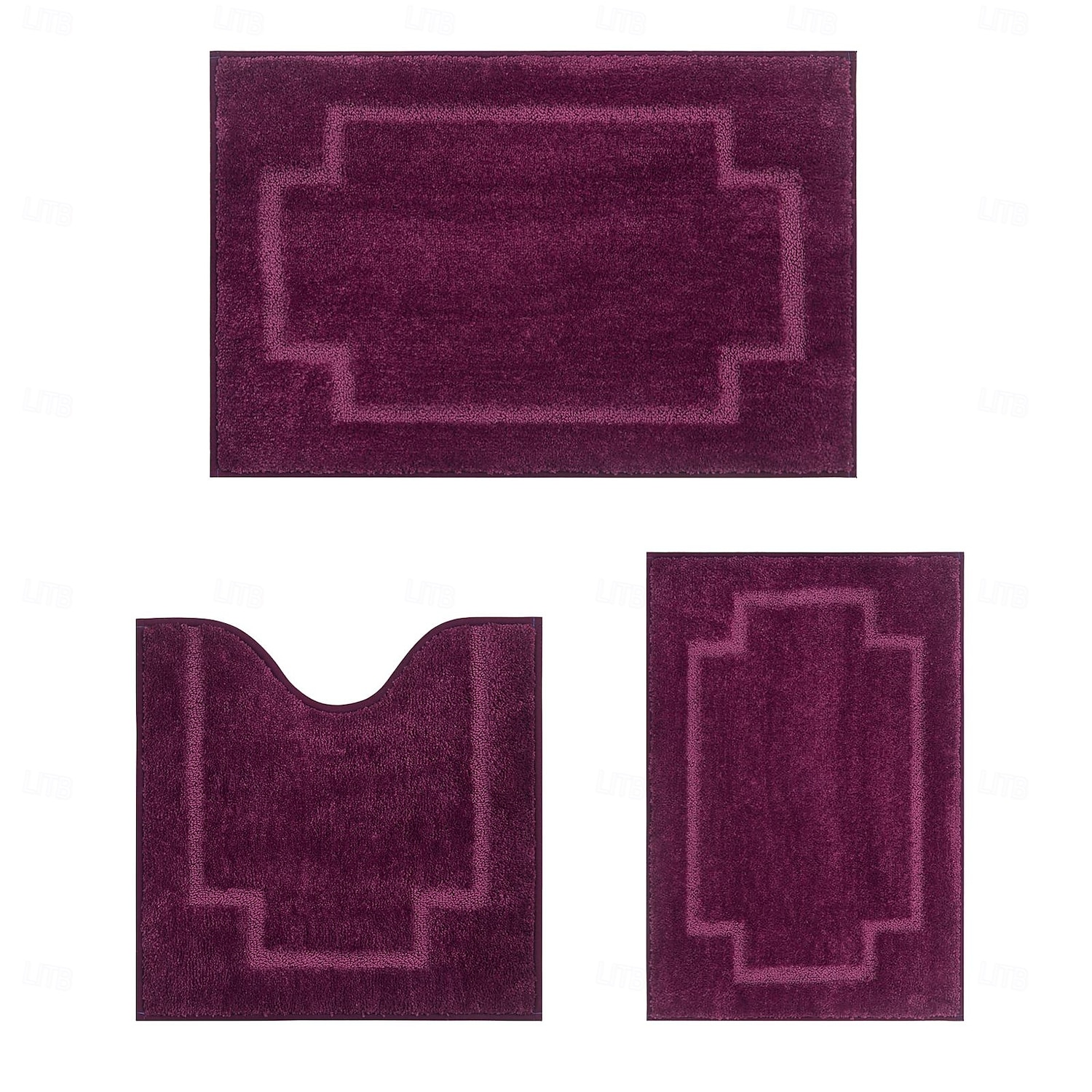 obdélníkový 3/5" (1,5 cm) Rohožky na stroji Polyester Non Skid Klasické Pevná barva 2025 - $36.99 –P3