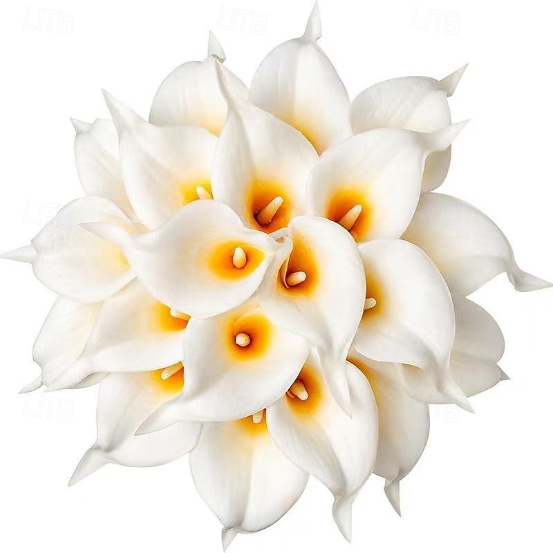 20 svazků umělých stonků lilií, kala a lotosových květů v 18 barvách, realistické umělé květiny na Valentýna, Den matek, svatební kytice, fotografické rekvizity, venkovní a vnitřní dekorace 2026 - $23.99 –P11