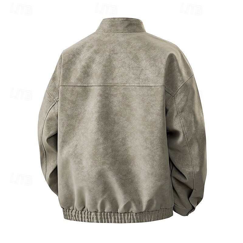 Per uomo Giacca Giacca Casual All'aperto Vacanza Caldo Cerniera Tasca Autunno Inverno Semplice Moda Streetwear Colletto Mao Regolare Nero Bianco Caffè Giacca del 2025 a $43.99 –P5
