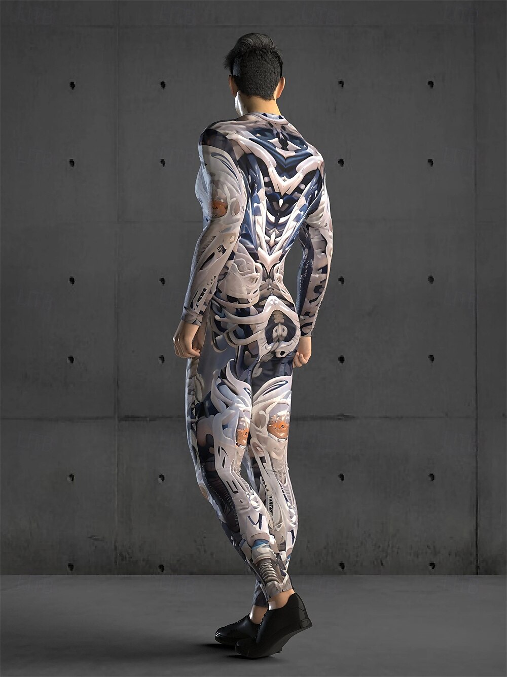 Crâne squelette cyborg robot body Halloween groupe couples costumes corps entier combinaison effrayant costume hommes femmes garçons enfants adultes performance fête club Halloween carnaval jour des de 2025 ? $25.99 –P11