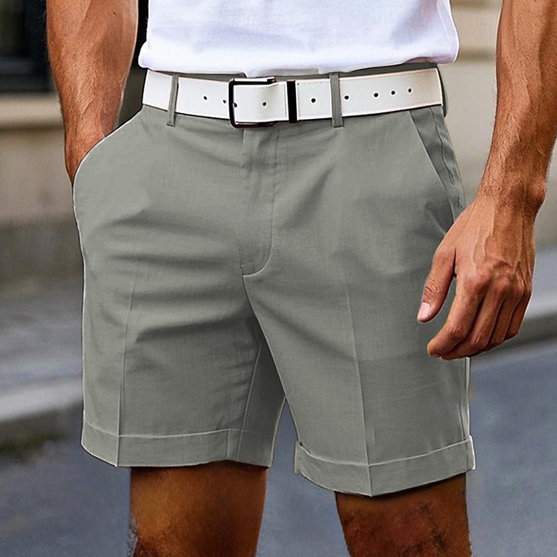 Herre Dress Shorts Burmuda shorts Arbeidshorts Lomme عادي Komfort Knelengde utendørs Virksomhet Mote Fritid Svart Hvit 2025 - $23.99 –P4