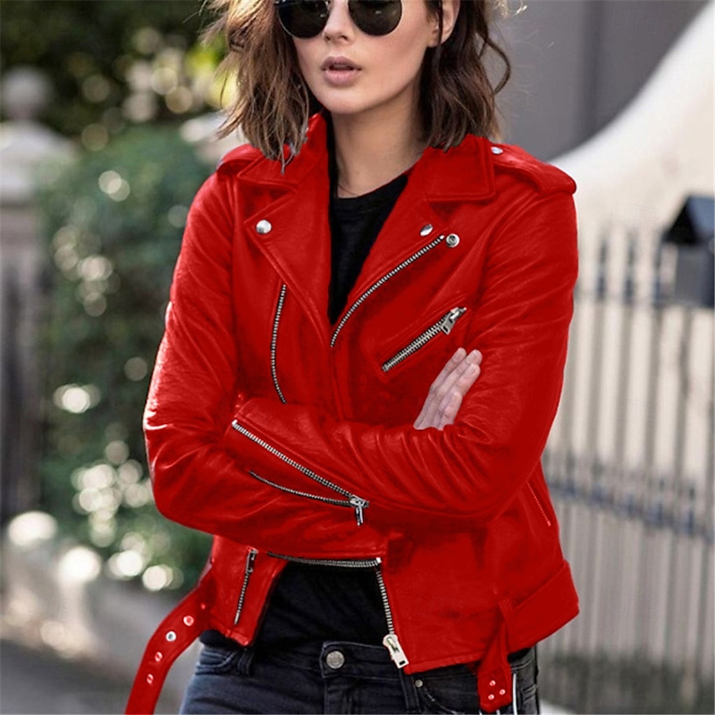Per donna Giacca in Ecopelle Confortevole Cerniera completa Moda Stile da Strada Semplice All'aperto Casual Quotidiano Regolare Collo ripiegato Vestibilità regolare Manica Lunga Capispalla Argento del 2025 a $34.99 –P6