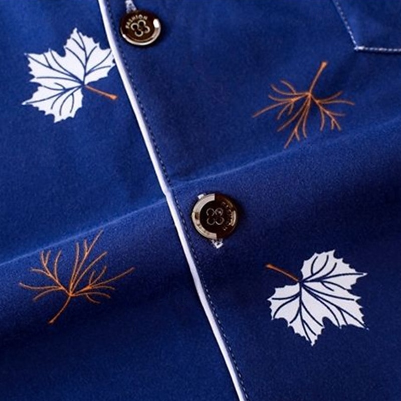 Per uomo Pigiami Set Pigiama Top e pantaloni del pigiama 1 Set Stampe Grafiche Moda Elegante Classico Casa Quotidiano Da letto Poliestere Comodità Morbido Traspirante Bavero Manica Lunga Camicia del 2026 a $17.99 –P6