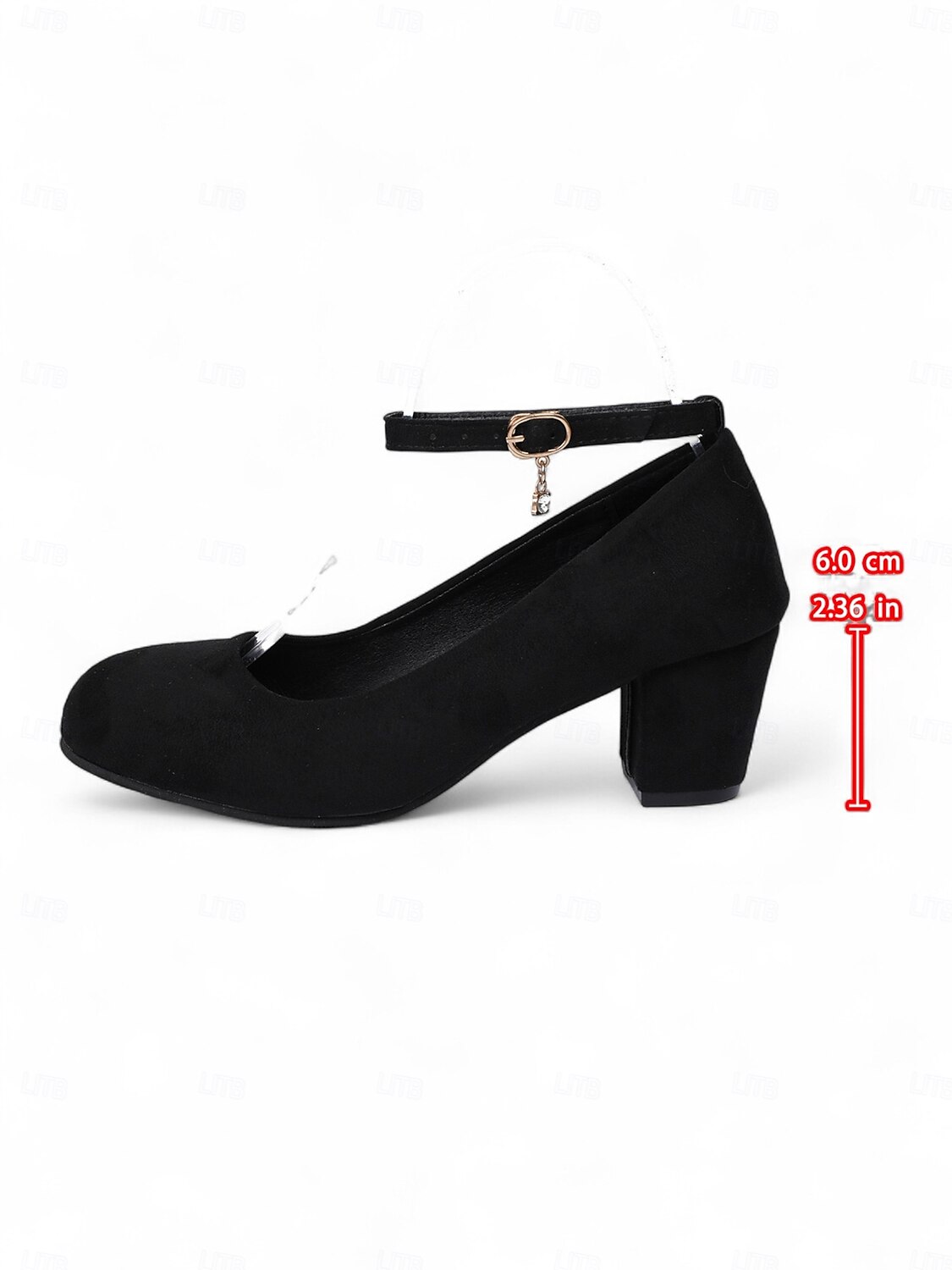 Sapatos Mary Jane femininos de salto bloco vermelho - sapatos sociais de camurça sintética com bico redondo e tira no tornozelo, estilo vintage para escritório, festas e uso diário de 2025 por $26.99 –P4