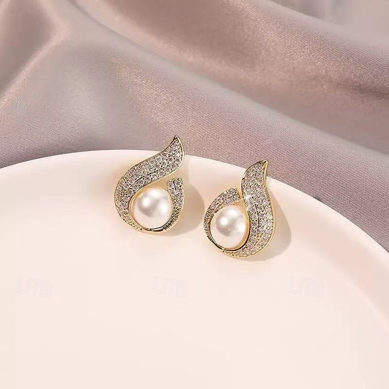 Per donna Orecchini a perno Tropicale Gioia Elegante Orecchini Gioielli Oro Per Feste del 2026 a $11.49 –P4
