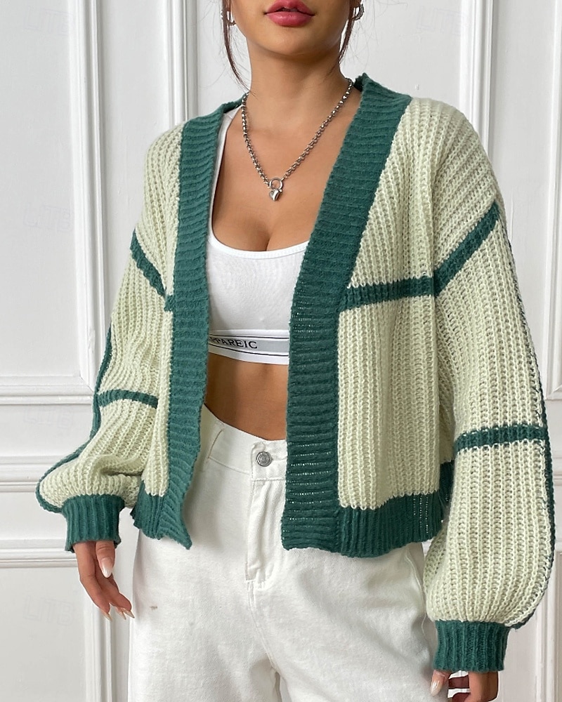 Damen Strickjacke Mode Farbblock Gerippt Kapuze Patchwork Gestrickt Langarm Normale Oberteile Stricken Ferien Ausgehen Wochenende Schwarz Rosa Herbst 2025 - $26.99 –P3