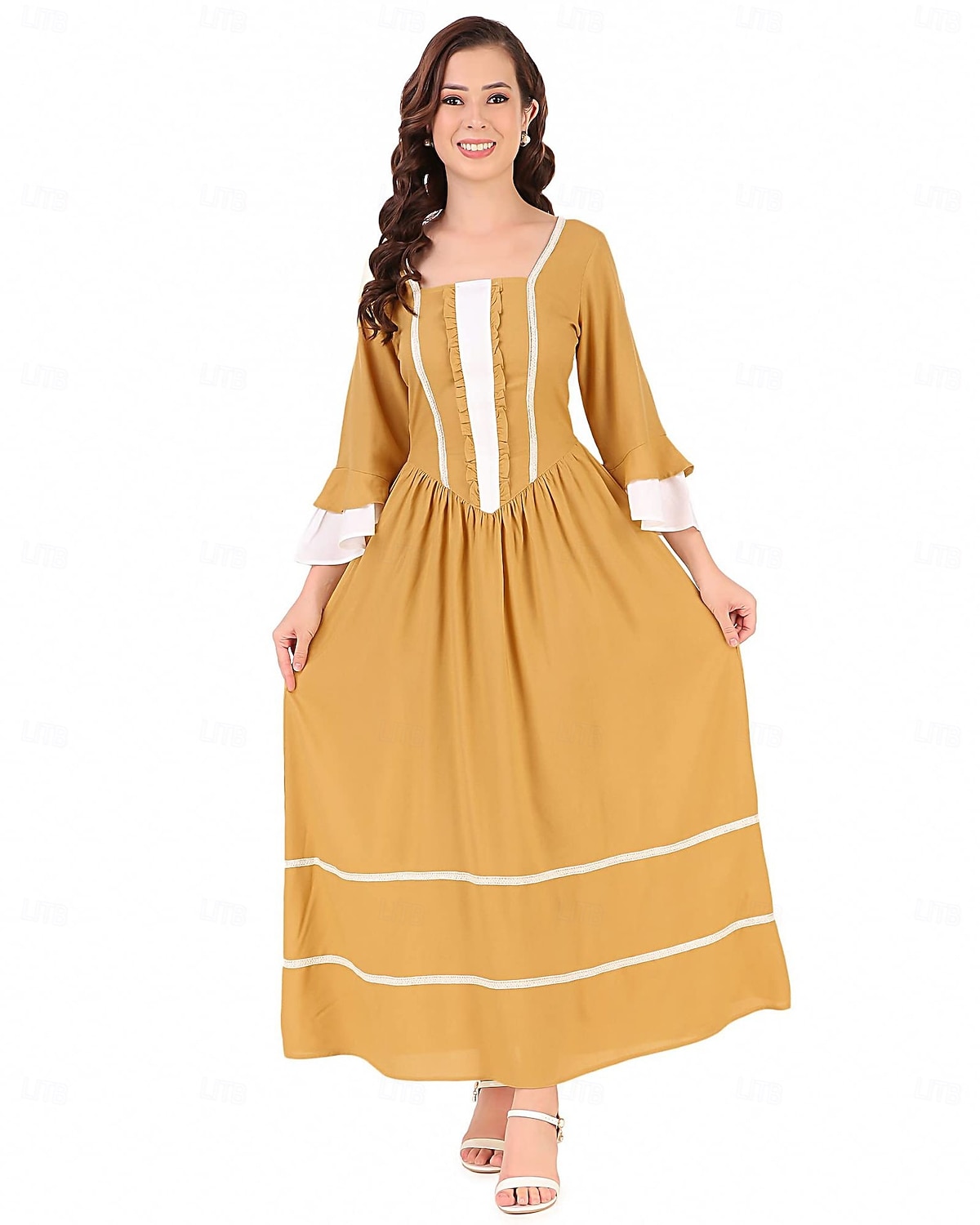 A 250-a aniversare a SUA secolul al 19-lea Anii 1800 Rochie de prerie Fata de la tara Fata Pionier Colonial Pionier Războiul Revoluționar Costume de fancy Pentru femei Halloween Carnaval 4 iulie 2026 - $42.99 –P7