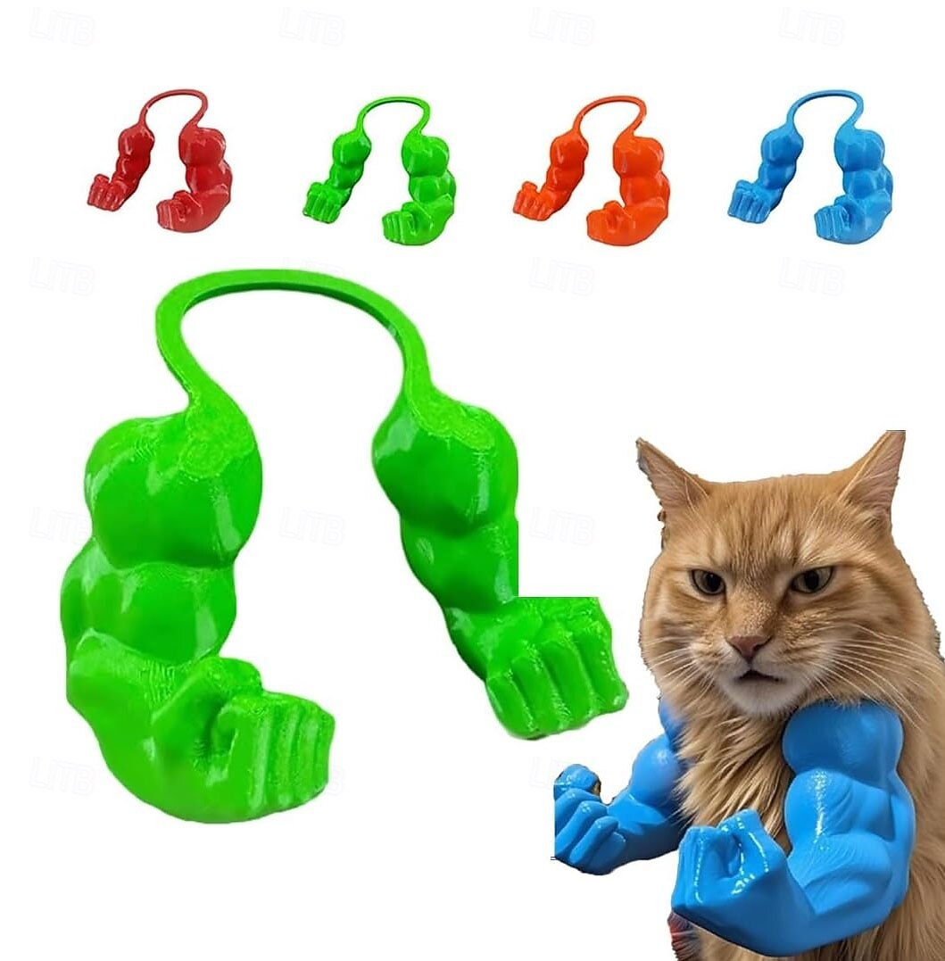 3D nyomtatott macskanyak izmos karokkal vicces macskaizom karok halloweeni macska jelmez vicces cica szuperhős kisállat cosplay kiegészítők születésnapi parti kellékek 2026 - $12.99 –P3