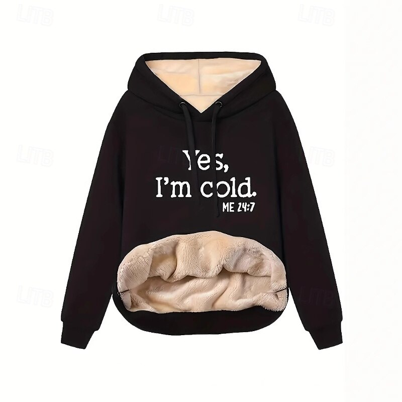 Női Pulóver Hoodie pulóver Szöveg Utcai sikk Alkalmi Hosszú ujj Kapucni Normál felsők Utca Szabadság Nyomtatott Fekete Ősz Tél 2025 - $26.99 –P1