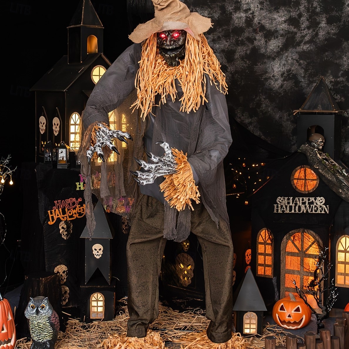νέο στοιχειωμένο σπίτι για το Halloween διασυνοριακό μεγάλο υπαίθριο λούνα παρκ ηλεκτρική επαγωγή στολίδι διάβολος δέντρο σκιάχτρο ζόμπι 2025 - $974.99 –P12