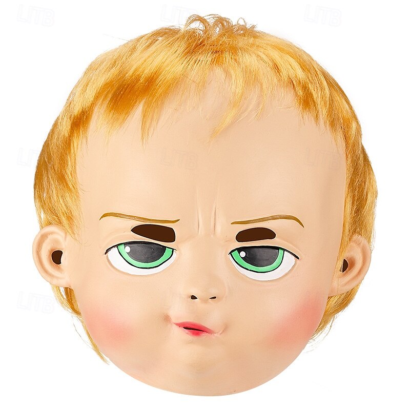 Maschera di Halloween, cuffia in lattice, cuffia da clown, maschera sorridente, faccia da fantasma, performance, bar, palla, cosplay, accessorio del 2025 a $26.99 –P4