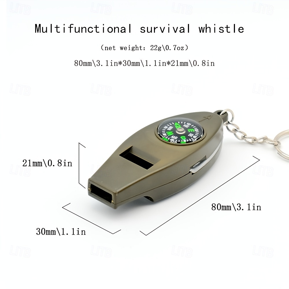 4-in-1 Outdoor Survival Tool Compass Magnifying Glass Thermometer & Emergency Whistle - Durable ABS Material 2025 - $7.99 –P6