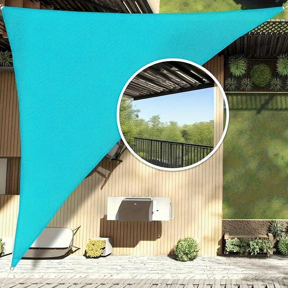 1 voile d'ombrage triangulaire d'extérieur résistant aux UV, utilisé pour les pavillons, les jardins, les piscines, bleu ciel de 2025 ? $32.99 –P9