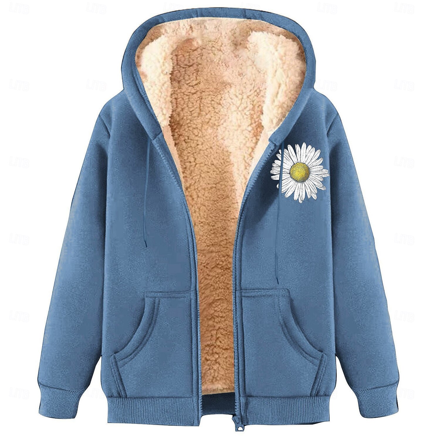 Homens Full Zip Hoodie Moletom com zíper Casaco de lã Moletom de lã Adamascado Preto Vinho Vermelho Azul Com Capuz Margarida Tecido Estampas Abstratas Zíper Bolsos Desportos e Ar livre Casual Diário de 2025 por $17.49 –P9