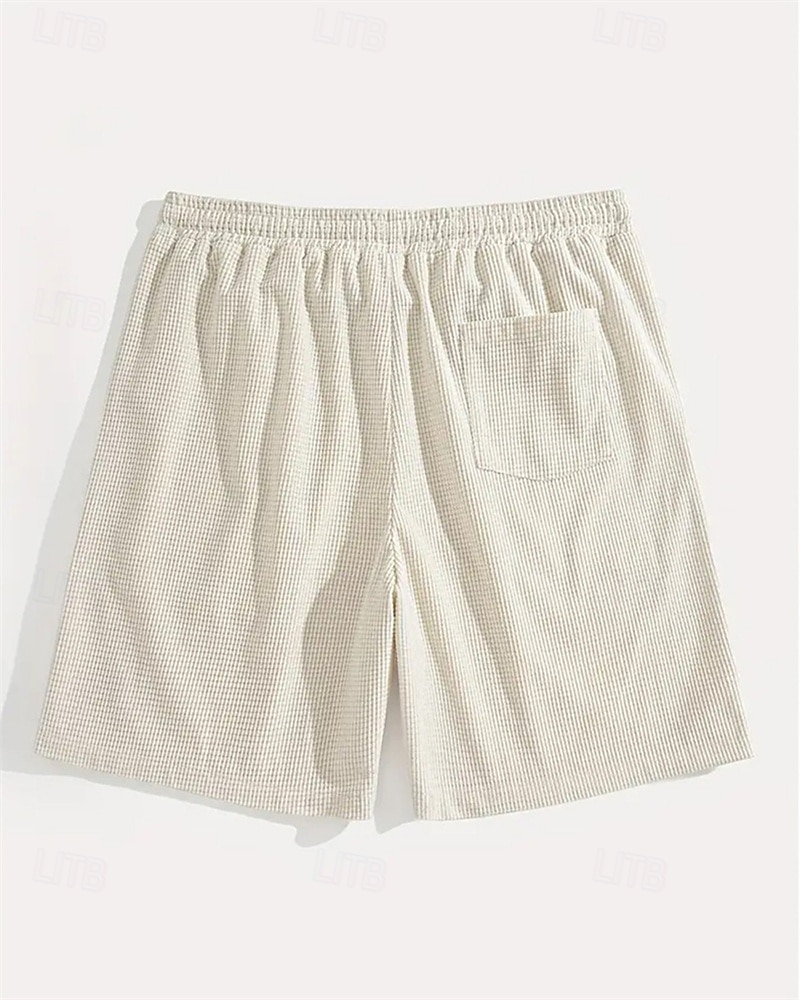 Męskie Szorty waflowe Szorty Letnie szorty Szorty na co dzień Kieszeń Elastyczny pas Ściągana na sznurek Równina Komfort Oddychający Do kolan Na zewnątrz Urlop Sportowy Codzienny Czarny Biały Średnio 2026 - $17.99 –P4