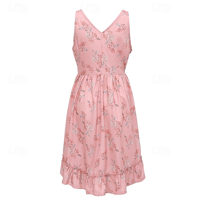 Pentru femei Rochie Mini Rochie florala Rochie Boho Rochie occidentală Modă Clasic În aer liber Zilnic Concediu Fit regulat Floare Fără manșon În V Roz Deschis Vară 2025 - $31.99 –P5