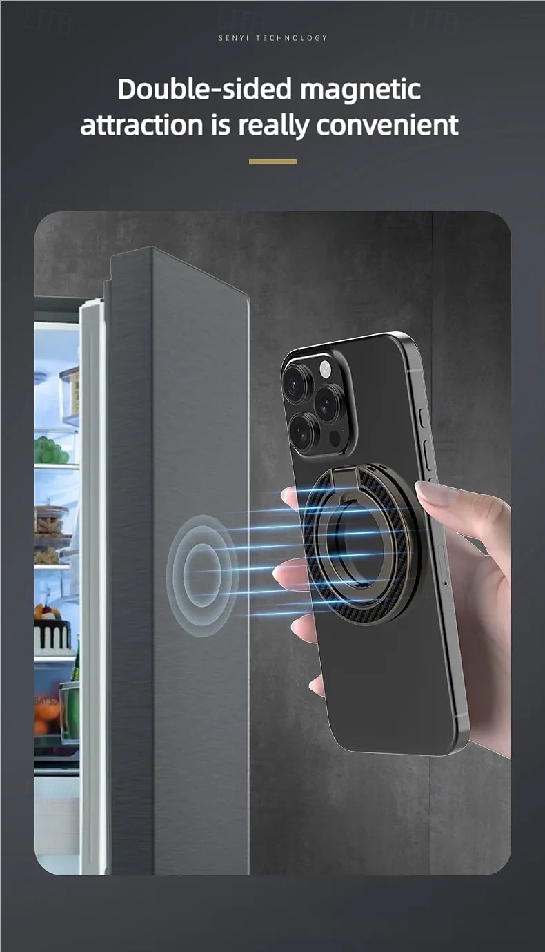 2 Pack Fashion Carbon Fiber Pattern Double Sided Magnetic Phone Holder Bracket For MagSafe Cellphone Grip Mobile Support Stand Grip Tok 2026 - BHD 7.79 –P4