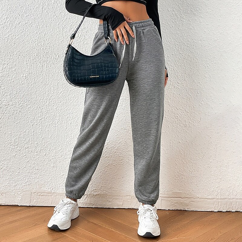 Women's Harem Pants Sports Sweatpants with Pockets Tummy Control Gym Volleyball Workout Bottoms Solid Color Black Blue Grey Cotton Fall Sports Activewear 2025 - $23.99 –P16