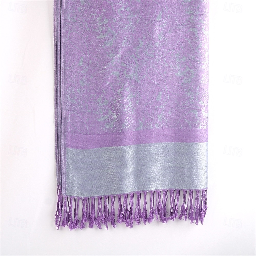 Damhalsduk i paisleymönstrad jacquardmönster i akryl – varm, trendig lång franssjal med etnisk stil för hösten &vinter 2025 - $14.99 –P10