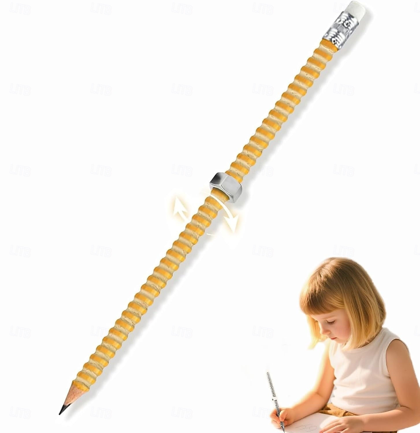 Stylo de décompression d'écrou, crayon fileté, crayon en bois fileté avec écrou rotatif, parfait pour l'école, le bureau, la maison, cadeau d'anniversaire de 2025 ? $9.49 –P1
