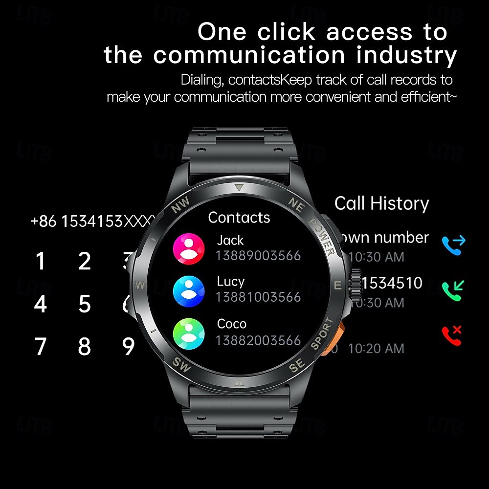 2025年 AK77 スマートウォッチ 1.43 インチ スマート·ウォッチ ブルートゥース 歩数計 着信通知 アクティビティトラッカー と互換性があります Android iOS 男性 長時間スタンバイ 防水 メディアコントロール IP68 22mmウォッチケース コレクション – $46.99 –P15