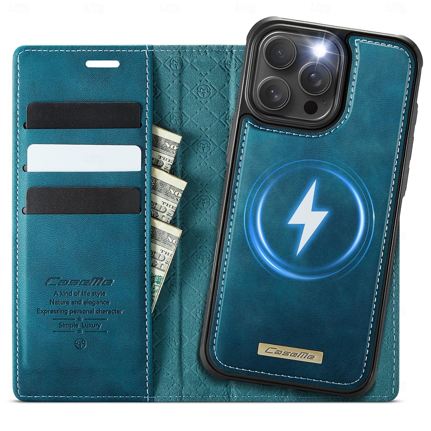 Phone Case For iPhone 16 iPhone 15 iPhone 14 13 12 11 Pro Max Plus Flip Cover Detachable Magnetic Support Wireless Charging TPU PU Leather 2025 - $21.99 –P16
