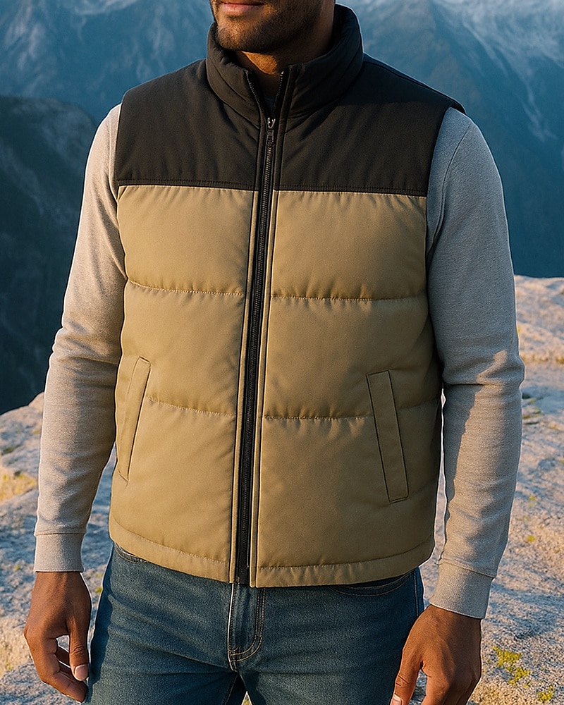 Herren Fleeceweste Ärmellos Weste Außen Thermowarm Winter Vollreißverschluss Polyester Patchwork Schwarz Weiß Rosa Jagd Angeln Klettern 2025 - $31.99 –P3