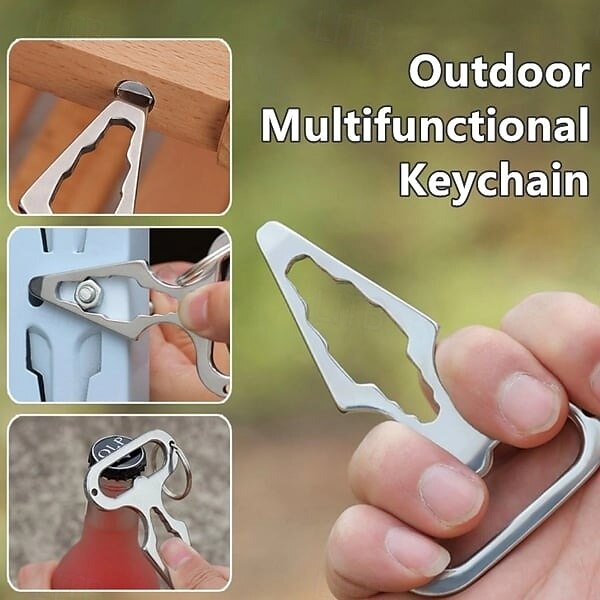 Outdoor Multifunctional Keychain EDC Self Defense Tool Mini Portable Spike Wrench Bottle Opener Compact Survival Gear for Camping Hiking Travel Use 2025 - $6.99 –P1