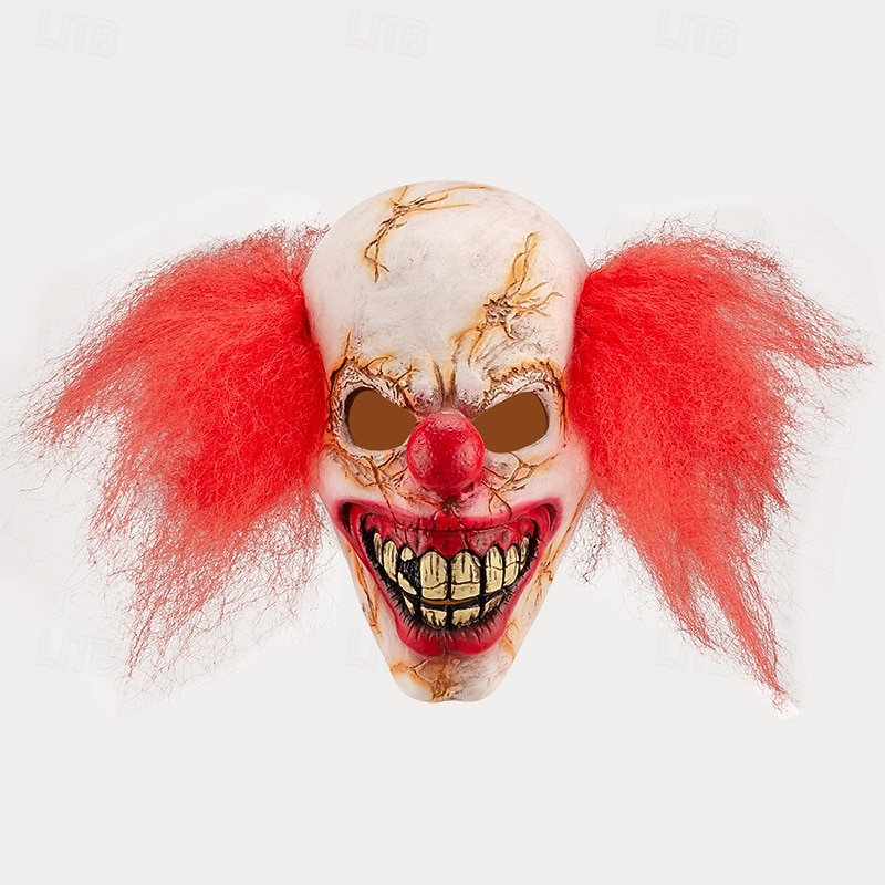 Maschera da clown malvagio di Halloween per adulti, maschera in lattice per costumi spaventosi realistici, maschera da Joker sorridente e inquietante per cosplay, spettacoli, feste al bar e del 2025 a $22.99 –P5