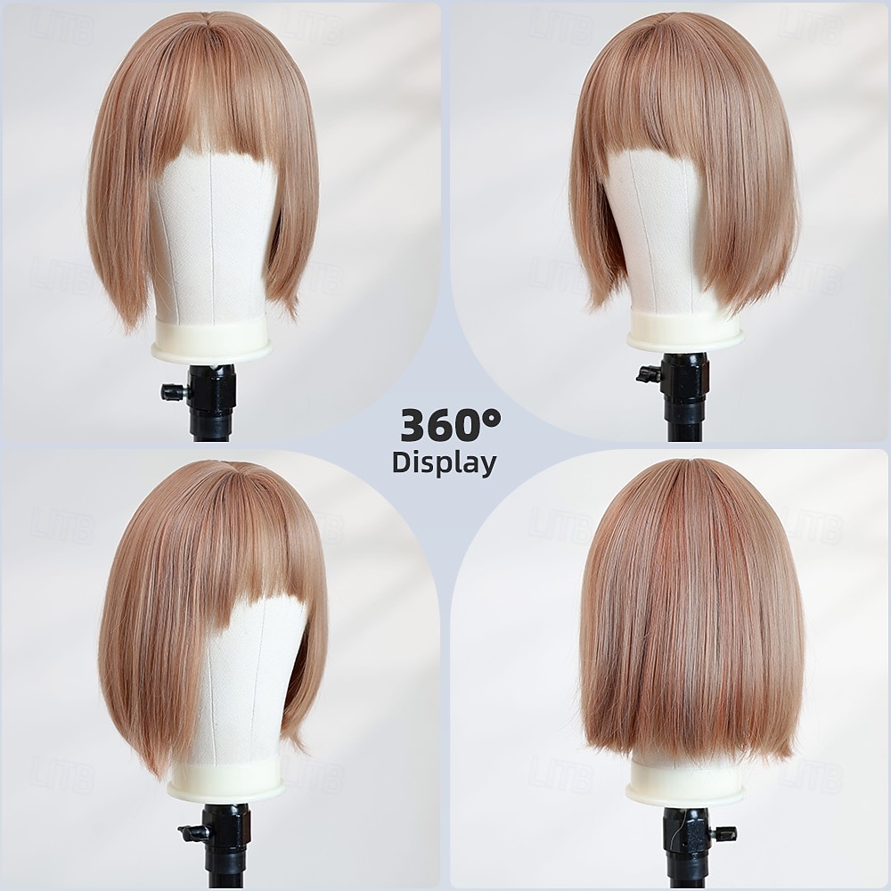 10-Inch Straight Blonde Bob Wig for Women – Full Bangs, Short Hair, Perfect for Halloween, Cosplay, and Fashion Looks 2026 - $28.99 –P8
