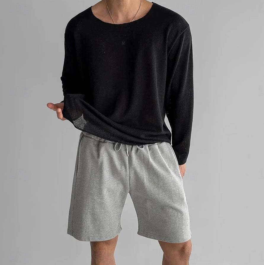 Homme T-shirt Chemise à Manches Longues manche longue Col ras du cou Été Toutes saisons Couleur Unie Quotidien Occasionnel street style Oversize Ample Occasionnel Extérieur Rue Blanche T-shirt haut de 2026 ? $20.99 –P5