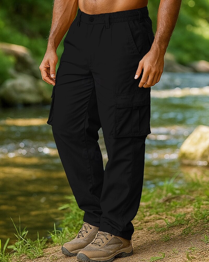 Herren Cargohosen Wanderhosen Außen Normale Passform Wasserdicht Winddicht Unterteile Tasche Schwarz Armeegrün Camping / Wandern Laufen S M L XL XXL 2025 - $18.49 –P6