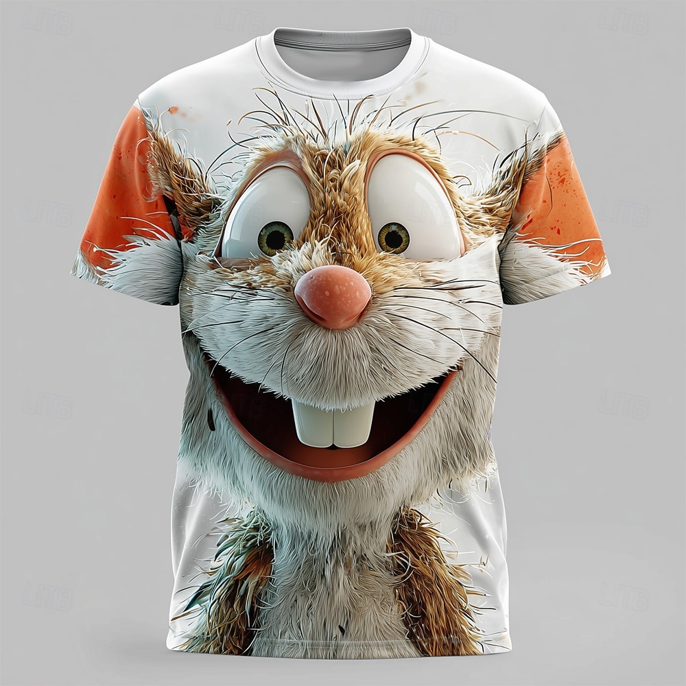 Men's Animal 3D T Shirt Short Sleeve T shirt 3D Print Crew Neck Shirt Fashion Exaggerated Daily Party Holiday White 1 White 2 White 3 Summer Spring All Seasons Clothing Apparel S M L XL XXL XXXL 2025 - $17.99 –P2