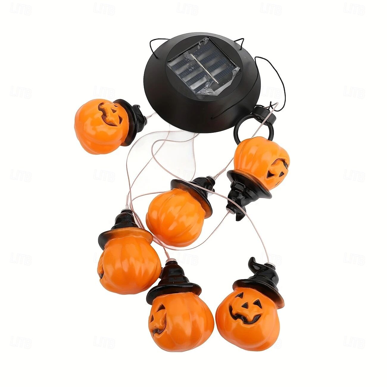 Carillon solare a vento di Halloween con sette colori cangianti, luce da balcone a forma di teschio di zucca, luce da appendere, impermeabile, per esterni, giardino, casa, festa di Halloween, del 2025 a $19.99 –P7