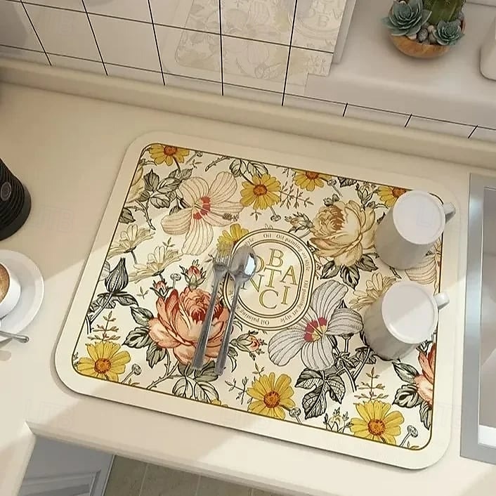 Tappetino drenante in stile fantasy, tappetino per asciugatura da cucina in terra di diatomee, vassoio assorbente per piatti, tazze, macchine da caffè, protezione superficiale ad asciugatura rapida del 2025 a $12.99 –P3