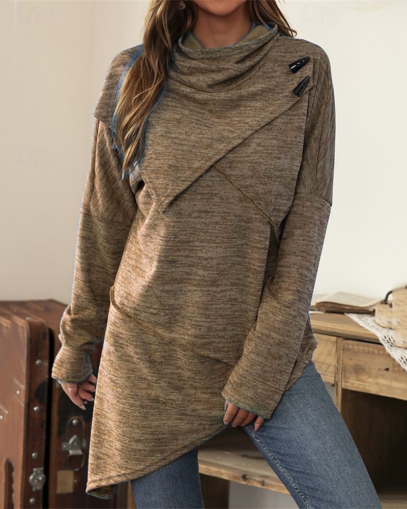 Damen Pullover Mode Täglich Lässig Einfarbig Gerippt Kapuze Gestrickt Langarm Normale Oberteile Stricken Täglich Ferien Ausgehen Schwarz Wein Herbst Winter 2025 - $27.99 –P14