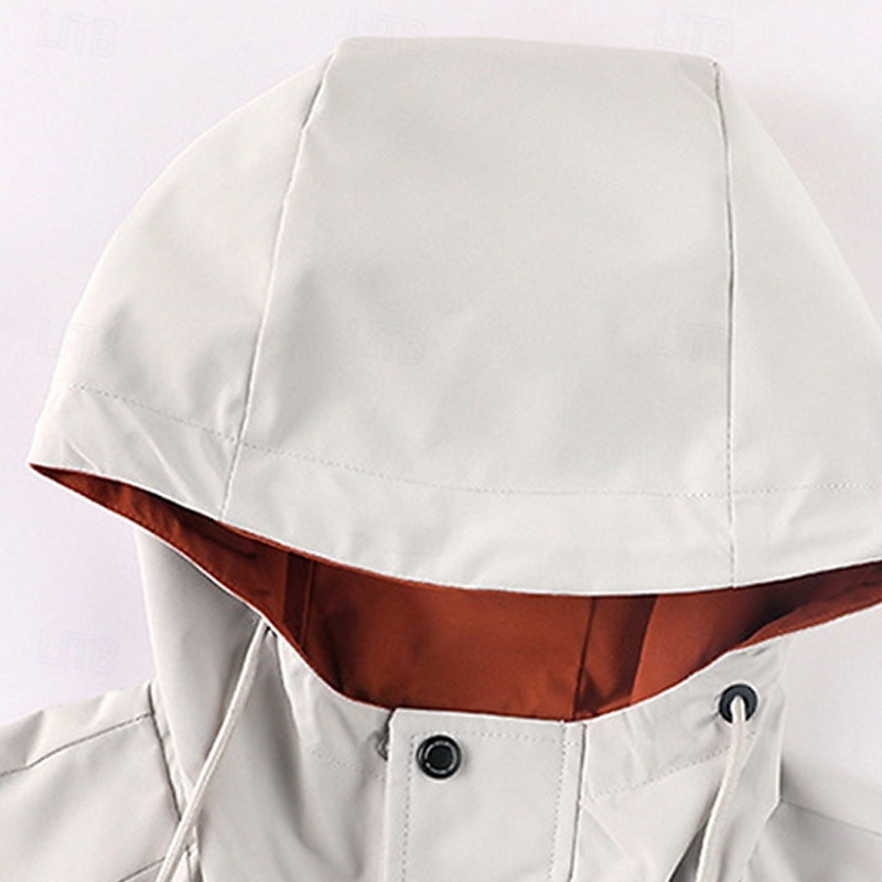 Herren Outdoorjacke Freizeitjacke Urlaub Täglich Winddicht Warm Tasche Herbst Winter Farbblock Buchstabe Mode Klassisch Mit Kapuze Regulär Weiß Dunkelgray Jacken 2025 - $58.99 –P6