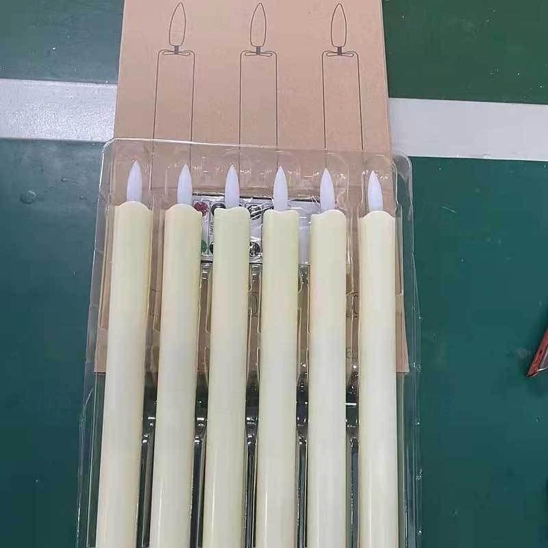 6 candele elettroniche di simulazione di Halloween e Natale da 16,5/17,5/22,5 cm, con telecomando, batteria AAA, per interni ed esterni, per feste nuziali, decorazioni luminose del 2025 a $21.99 –P6