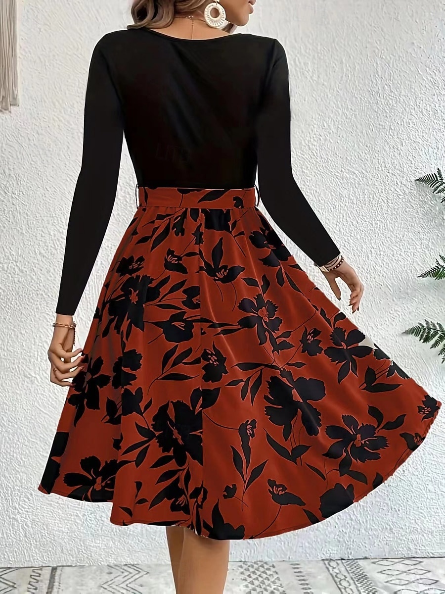 Naisten Mini mekko A linjainen mekko Vapaa-aika Päivittäin Normaali Kukka Kuvitettu Pitkähihainen Tiukka pyöreä kaula-aukko Tumman keltainen Valkoinen Keltainen Viini Kesä 2025 - $27.99 –P10