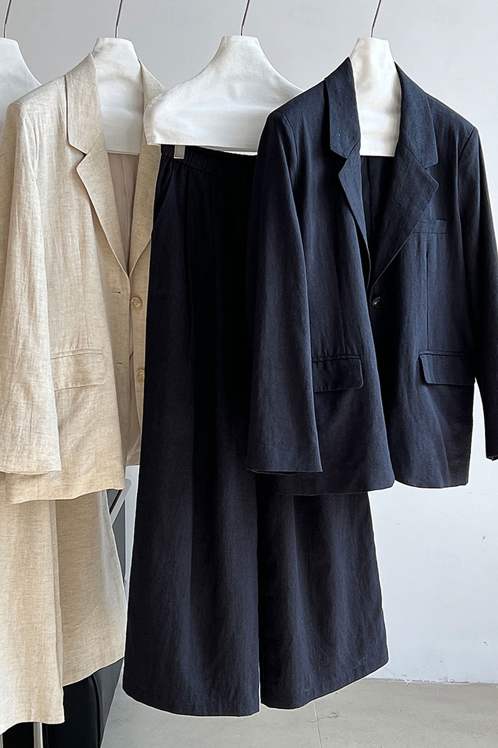 Blazer de lino y tencel para mujer, transpirable, con bolsillos y botones, elegante, vintage, a la moda, para uso diario, color liso, formal, para oficina o carrera, informal, de botonadura sencilla, 2026 - $81.99 –P9