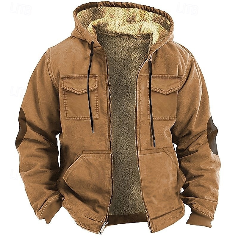 Homme Sweat à capuche Sweat à capuche zippé intégral Sweat à capuche en polaire Vert Véronèse Kaki Gris À capuche Uni Fermeture éclair Poche Avant Tactique Sport & Loisir Occasionnel Streetwear Frais de 2025 ? $55.99 –P1