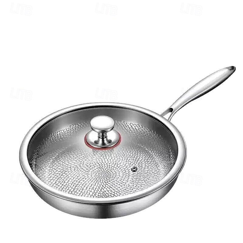 padella martellata in titanio pro con coperchio, padelle antiaderenti multifunzionali ultra resistenti e antigraffio per cucinare in cucina del 2025 a $67.99 –P14