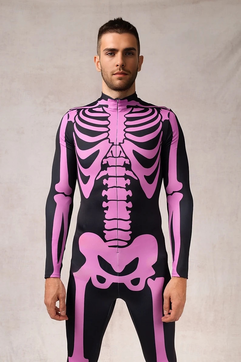 koponya csontváz test halloween csoportos páros jelmezek teljes testes macskaruha ijesztő jelmez férfi női fiú gyermek felnőttek előadás buli klub halloween karnevál halottak napja könnyű 2025 - $29.99 –P4