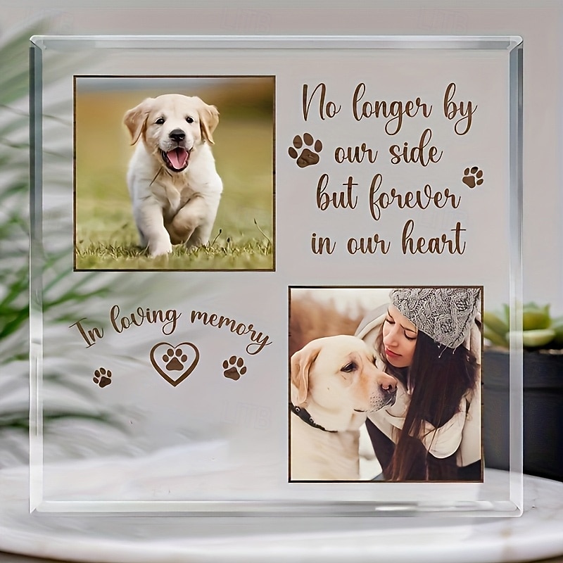 Personalized Memorial Acrylic Pet Photo Plaque Custom Sympathy Gifts For Loss Of Loved Ones Forever Loved Pet Dog Memorial Decor for Home Bedroom Decor Tribute to Beloved Pup 2026 - $15.99 –P5