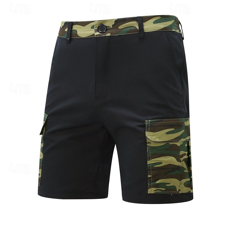 Herren Cargo-Shorts Shorts Sommershorts Patchwork Mehrere Taschen Tarnung Komfort tragbar Knielang Outdoor Sport Täglich Mode Lässig Schwarz Armeegrün 2025 - $25.99 –P11