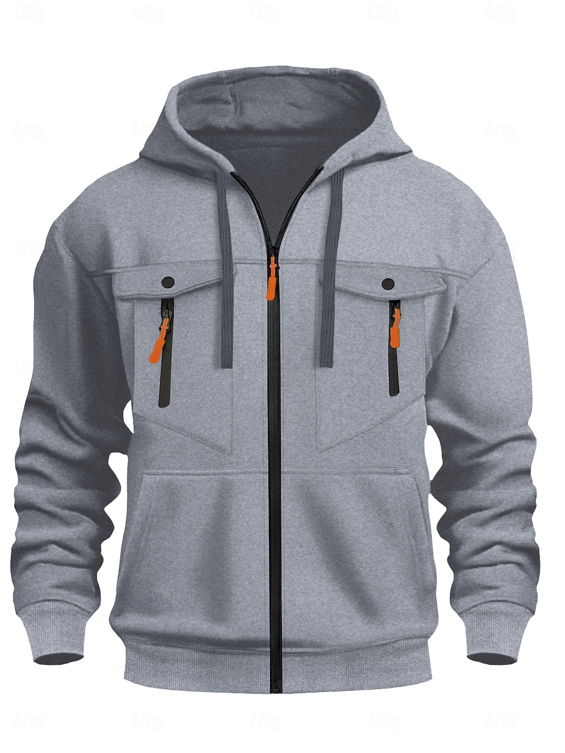 Homme Sweat à capuche zippé intégral Sweat à capuche zippé Sweat à capuche tactique Noir Vert Véronèse bleu marine Kaki Gris Claire À capuche Uni Multi-poches Poches zippées Sport & Loisir Quotidien de 2025 ? $23.99 –P7