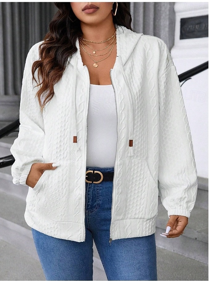Femmes Veste Décontractée Confortable Respirant Avec Poches Mode Occasionnel Uni Occasionnel Tenue quotidienne Régulier À capuche Coupe régulière manche longue Vêtements d'extérieur Bleu Ciel Noir de 2025 ? $24.99 –P1
