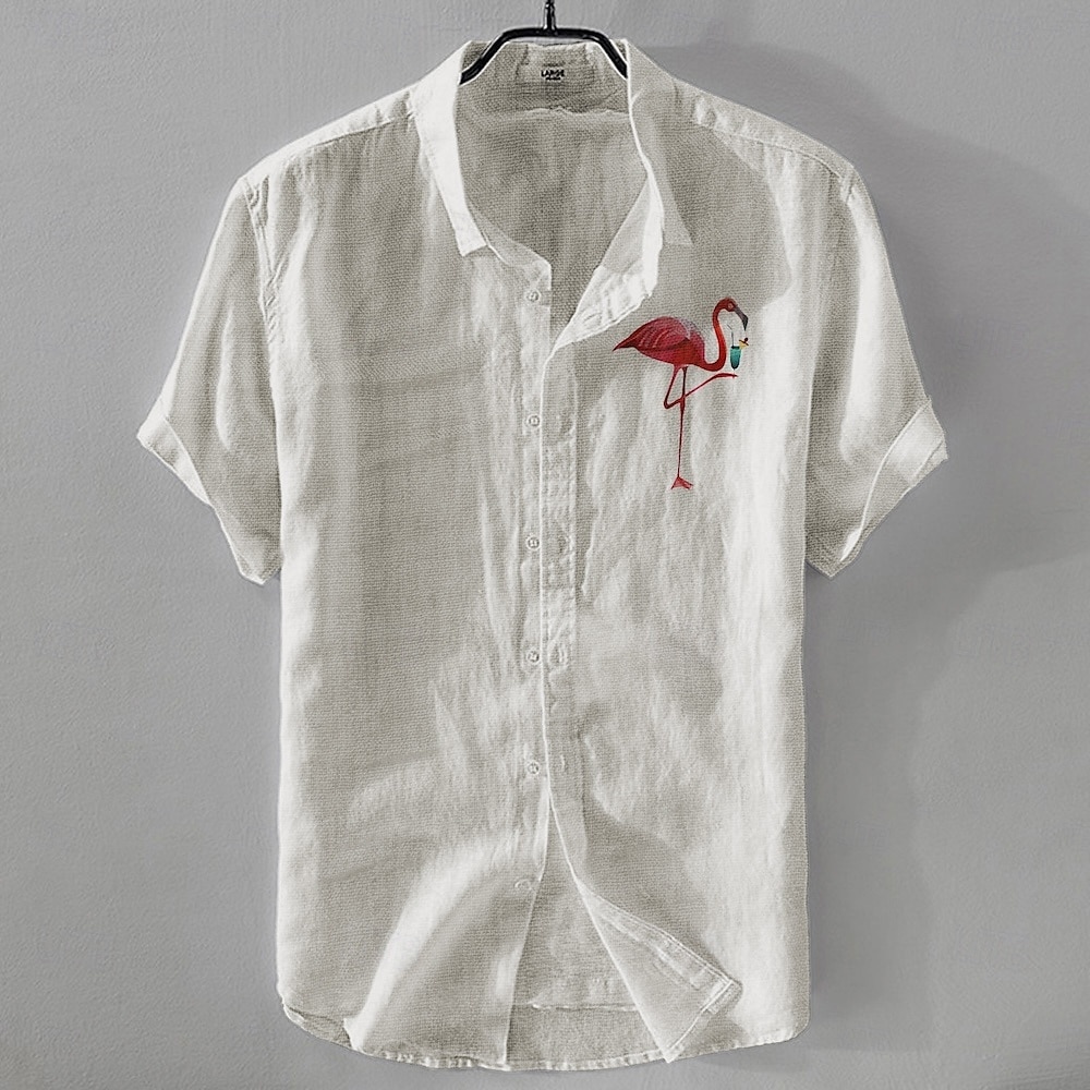 Men's Linen Shirt Casual Shirt Cotton Linen Shirt Button Up Shirt Pattern Vacation Street White Dark Navy Sky Blue Khaki Short Sleeve Lapel Summer Clothing Apparel Buckle 2025 - $17.99 –P8